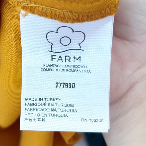 FARM Rio Colorblock Puffed Sleeve button down top Size Small EUC - Picture 9 of 11